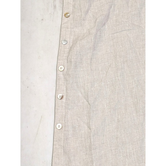 Chicos $169 Khaki Rhinestone Linen Tunic Maxi Dress 3 US16/18 Resort Costal Boho - Picture 3 of 10